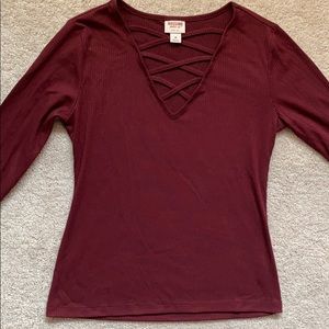 Burgundy shirt